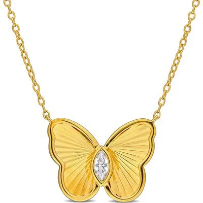 Delmar Butterfly Pendant Necklace In White