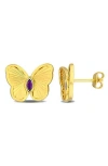 Delmar Butterfly Stud Earrings In Amethyst