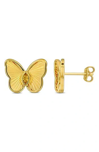 Delmar Butterfly Stud Earrings In Citrine