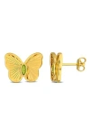 Delmar Butterfly Stud Earrings In Peridot