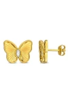 Delmar Butterfly Stud Earrings In White