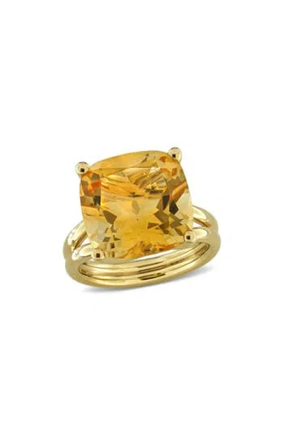 Delmar Citrine Solitaire Ring In Yellow
