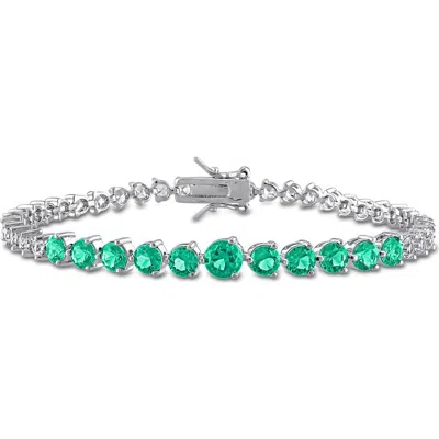 Delmar Created Emerald Tennis Bracelet In Green