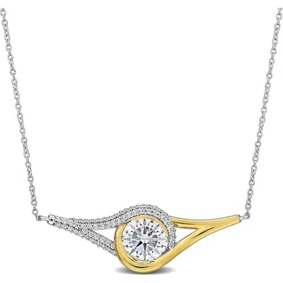 Delmar Created Moissanite Pendant Necklace In Gold