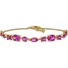 Delmar Created Pink Sapphire Chain Bracelet In Pink