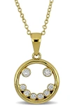 Delmar Cubic Zirconia Smile Pendant Necklace In Brown