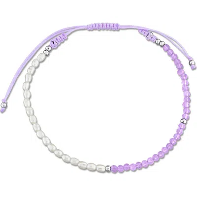 Delmar Cultured Freshwater Pearl 6.5-inch Bracelet In Purple