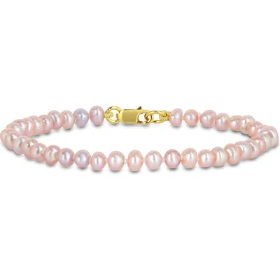 Delmar Cultured Freshwater Pearl Bracelet In Pink