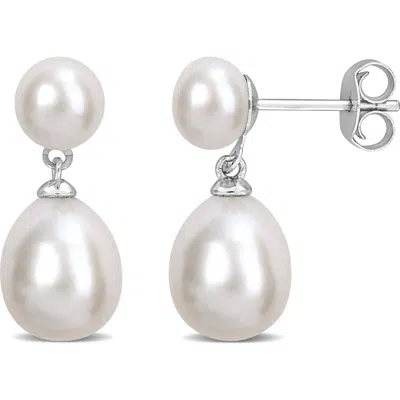 Delmar Cultured Freshwater Pearl Earrings In Metallic