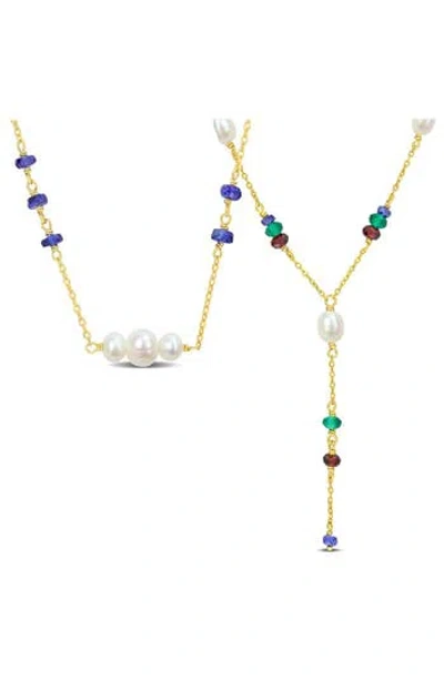Delmar Cultured Freshwater Pearl Lariat Necklace In Multi