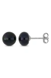 Delmar Cultured Freshwater Pearl Stud Earrings In Black