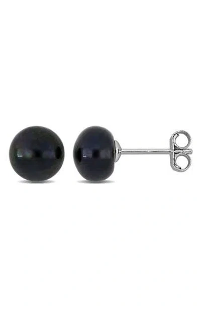 Delmar Cultured Freshwater Pearl Stud Earrings In Black