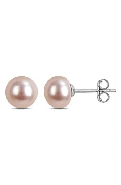 Delmar Cultured Freshwater Pearl Stud Earrings In Pink