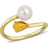 Delmar Cultured Pearl & Semiprecious Stone Crossover Ring