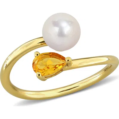 Delmar Cultured Pearl & Semiprecious Stone Crossover Ring