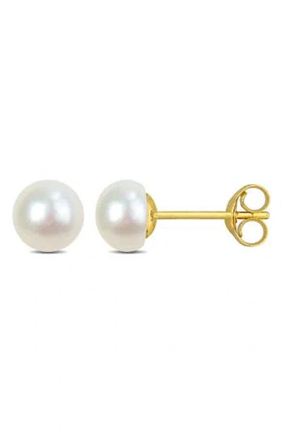 Delmar Cultured Pearl Stud Earrings In White