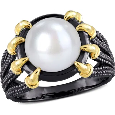 Delmar Cultured Pearl Two-tone Ring In White