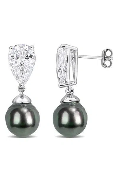 Delmar Cultured Tahitian Pearl Drop Earrings In Black