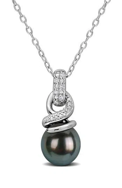 Delmar Cultured Tahitian Pearl Pendant Necklace In Black