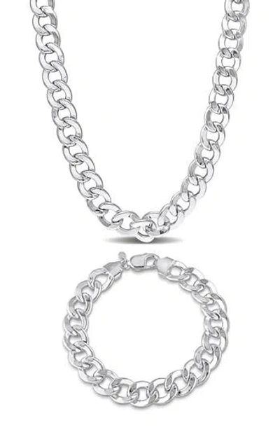 Delmar Curb Chain Necklace & Bracelet Set In Gold