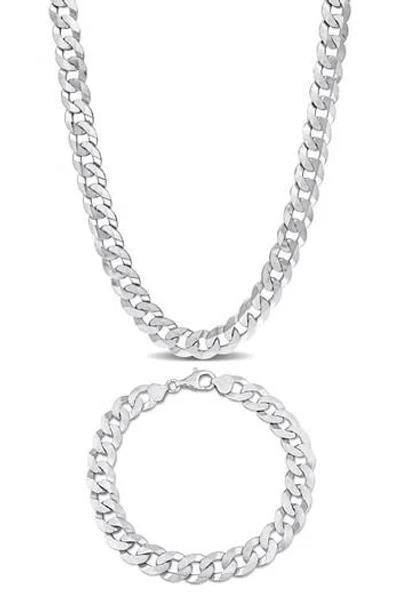 Delmar Curb Link Chain Necklace & Bracelet Set In Gold