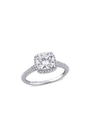 Delmar Cushion Cut Lab-created Moissanite Ring In Silver