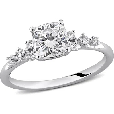 Delmar Cushion Cut Moissanite Ring In Silver