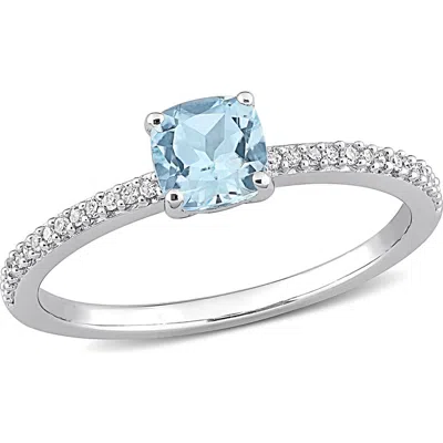 Delmar Cushion-cut Sky Blue Topaz & Diamond Ring