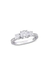 Delmar Dew Created Moissanite Ring In White/white Gold
