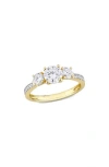 Delmar Dew Created Moissanite Ring In White/yellow Gold