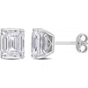 Delmar Dew Emerald Cut Lab Created Moissanite Stud Earrings