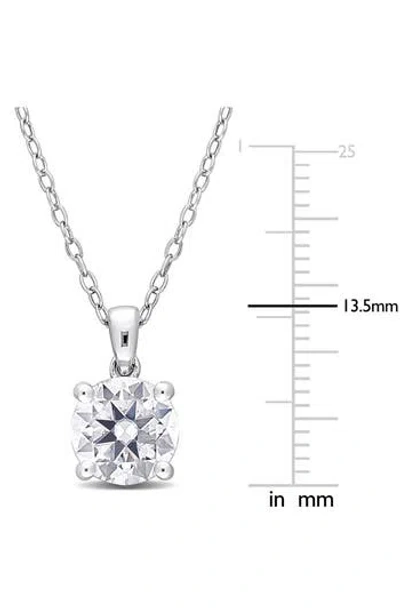 Delmar Dew Lab-grown Moissanite Pendant Necklace In Silver