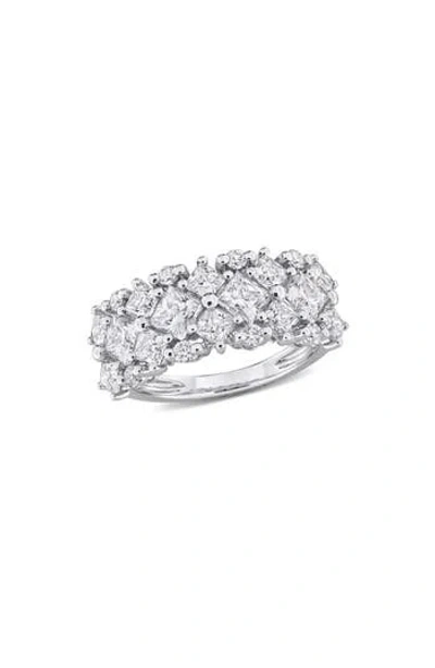 Delmar Dew Lab Grown Moissanite Tapered Ring In White