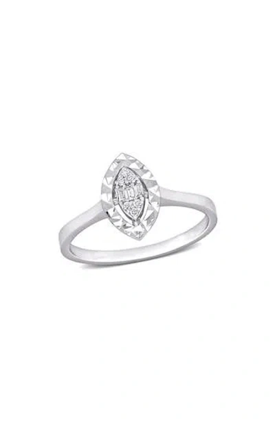 Delmar Diamond Accent Ring In Silver/clear
