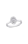 Delmar Diamond Accent Ring In Silver/clear