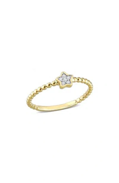 Delmar Diamond Accent Star Ring In White