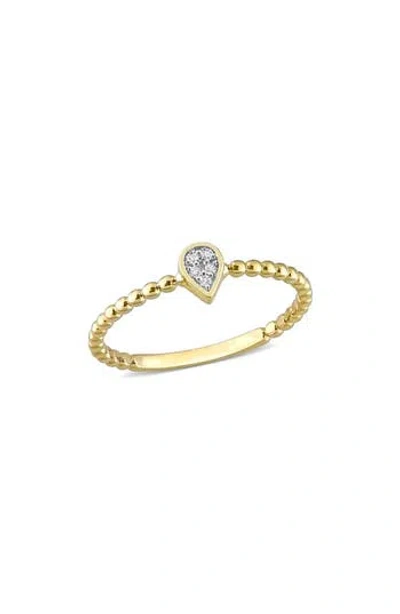 Delmar Diamond Accent Teardrop Ring In Gold