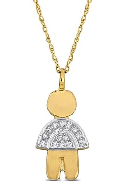 Delmar Diamond Boy Charm Pendant Necklace In Gold