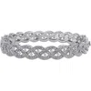 Delmar Diamond Braided Bangle In Silver