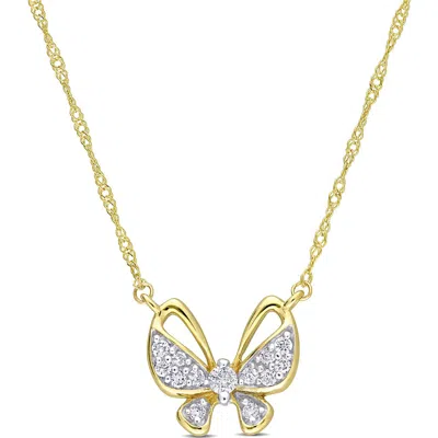 Delmar Diamond Butterfly Pendant Necklace In Gold