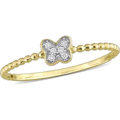 Delmar Diamond Butterfly Ring In White