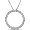 Delmar Diamond Circle Of Life Pendant Necklace In White