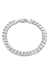 Delmar Diamond Cut Curb Chain Bracelet In Silver