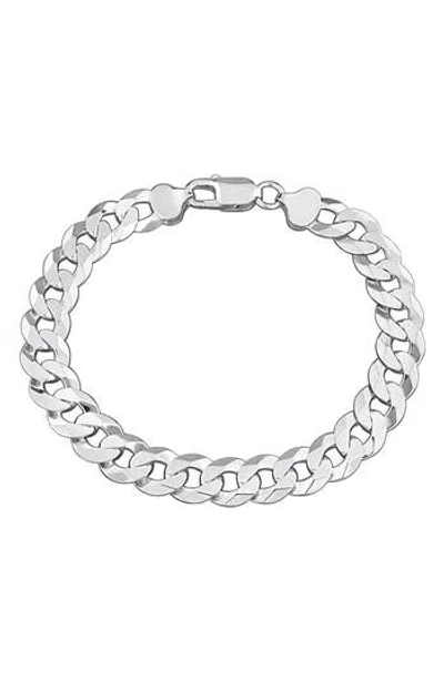 Delmar Diamond Cut Curb Chain Bracelet In Silver