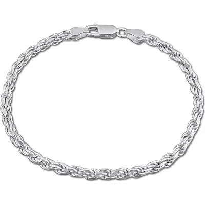 Delmar Diamond Cut Rope Chain Bracelet, 3.1mm In Metallic