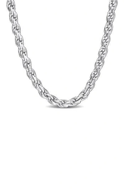 Delmar Diamond Cut Rope Chain Necklace, 2.30mm In Silver