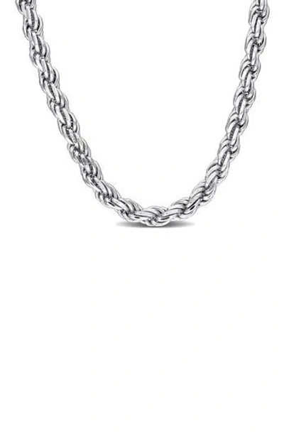 Delmar Diamond Cut Rope Chain Necklace, 2.90mm In White