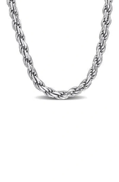 Delmar Diamond Cut Rope Chain Necklace, 3.3mm In Silver