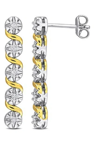 Delmar Diamond Drop Earrings In White