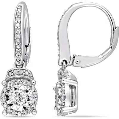Delmar Diamond Drop Earrings In Metallic